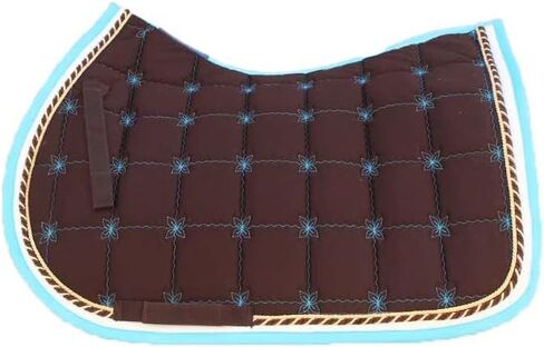 CHALLENGER Horse Cotton Quilted All Purpose English Saddle PAD Trail Brown Turquoise 72F40 in Kuwait