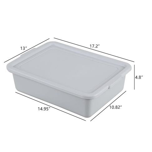 13 L Plastic Restaurant Bus Tub, Meat Tubs with Lids, 3 Packs, Gray in Kuwait