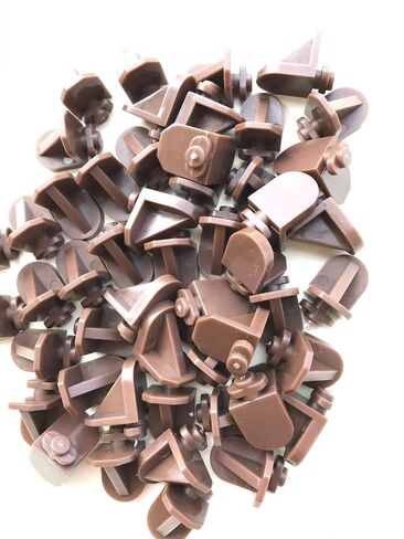 Twist-in Shelf Support Pins (8 Pack) for Kitchen Cabinets, Bookcases, Shelves Brown in Kuwait