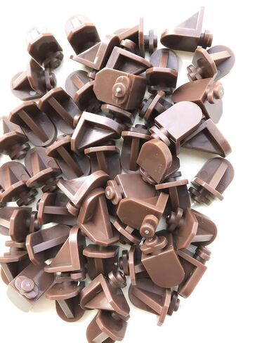 Twist-in Shelf Support Pins (8 Pack) for Kitchen Cabinets, Bookcases, Shelves Brown in Kuwait