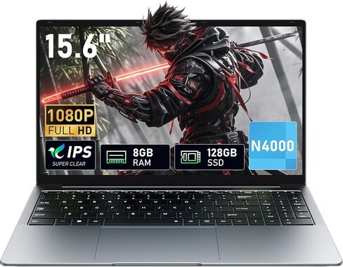 Laptop Computer 15.6" Win11 Pro Laptops 8GB RAM 256GB SSD,Ms Office 365, 100% sRGB Screen, N4000 Processor, Notebook, Dual Band WiFi5, BT4.2, USB-A, HDMI,FHD 1920 * 1080 Display,Silver in Saudi Arabia