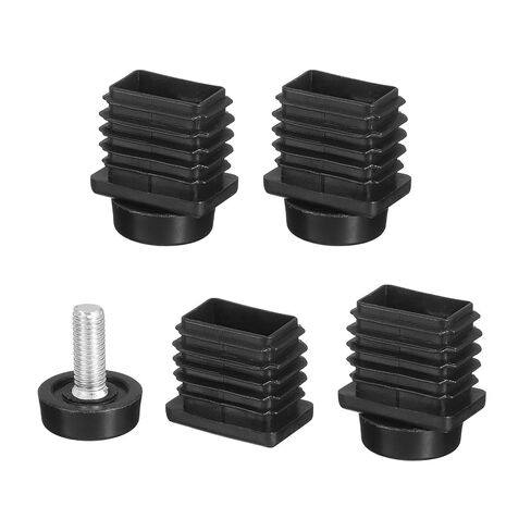 uxcell 4 Set Leveling Feet, 20x30mm Plastic Adjustable Furniture Leg Leveling Rectangle Tube Insert Screw-in Glide Levelers Fit Hole 20mm for Table Chair Furniture, Black in Kuwait