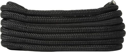 NovelBee 2 Pack of 3/4“x50’ Double Braid Nylon Dockline,Mooring Rope Dock Line with Spliced Soft Eye (Black) in Kuwait