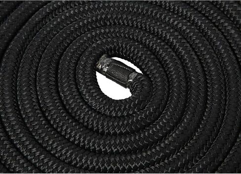 NovelBee 2 Pack of 3/4“x50’ Double Braid Nylon Dockline,Mooring Rope Dock Line with Spliced Soft Eye (Black) in Kuwait