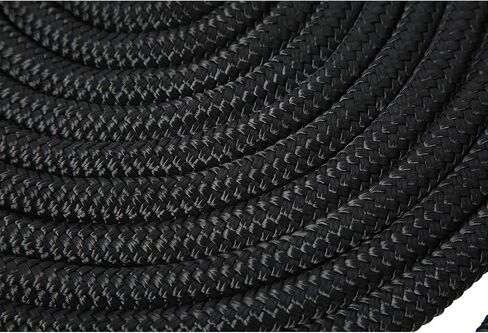 NovelBee 2 Pack of 3/4“x50’ Double Braid Nylon Dockline,Mooring Rope Dock Line with Spliced Soft Eye (Black) in Kuwait
