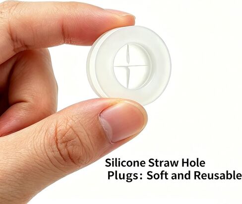Silicone Straw Hole Plugs, 20pcs Straw Hole Grommets with Straw Holes, Silicone Stopper Fixing Plugs for Mason Canning Jar Airlock Fermenter Lid in Kuwait