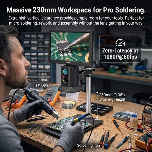 مجهر رقمي 4K لحام SMD وإصلاح ثنائي الفينيل متعدد الكلور | الكل في واحد｜مستشعر CMOS بدقة 8.29 ميجابكسل｜10.1 بوصة IPS｜تركيز عن بعد بمحرك｜HDMI 1080P@60fps｜مسافة عمل 9 بوصة in Kuwait