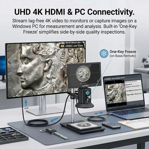 مجهر رقمي 4K لحام SMD وإصلاح ثنائي الفينيل متعدد الكلور | الكل في واحد｜مستشعر CMOS بدقة 8.29 ميجابكسل｜10.1 بوصة IPS｜تركيز عن بعد بمحرك｜HDMI 1080P@60fps｜مسافة عمل 9 بوصة in Kuwait
