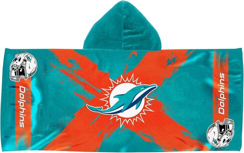 منشفة من الألياف الدقيقة بغطاء للرأس للشباب من Northwest Miami Dolphins NFL Cross Out مقاس 22 × 51 بوصة in Saudi Arabia