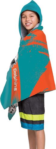 منشفة من الألياف الدقيقة بغطاء للرأس للشباب من Northwest Miami Dolphins NFL Cross Out مقاس 22 × 51 بوصة in Saudi Arabia