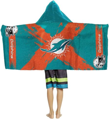 منشفة من الألياف الدقيقة بغطاء للرأس للشباب من Northwest Miami Dolphins NFL Cross Out مقاس 22 × 51 بوصة in Saudi Arabia