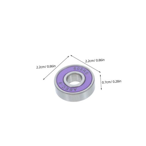 Luxshiny 8pcs 608rs Inline Skate Bearings for Skateboard and Longboard, Purple Pu Material with Carbon Steel, Stable Construction and Easy Maintenance, for Indoor and Night Use in Kuwait