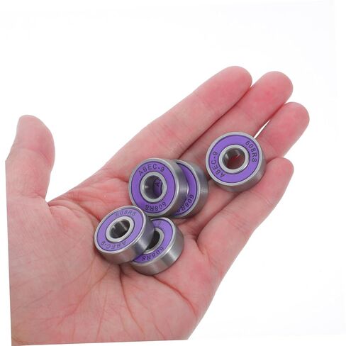 Luxshiny 8pcs 608rs Inline Skate Bearings for Skateboard and Longboard, Purple Pu Material with Carbon Steel, Stable Construction and Easy Maintenance, for Indoor and Night Use in Kuwait