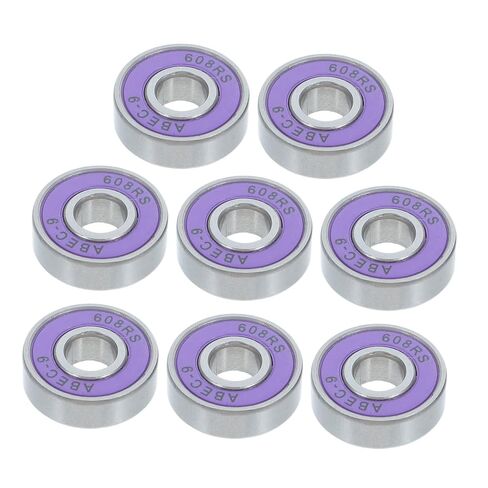 8pcs Purple Double Sealed Roller Skate Wheel Bearings 608rs with Low Noise Carbon Steel and Pu Material for Indoor and Night Use Longboard and Quad Roller in Kuwait