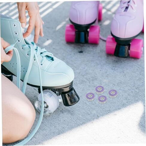 8pcs Purple Double Sealed Roller Skate Wheel Bearings 608rs with Low Noise Carbon Steel and Pu Material for Indoor and Night Use Longboard and Quad Roller in Kuwait