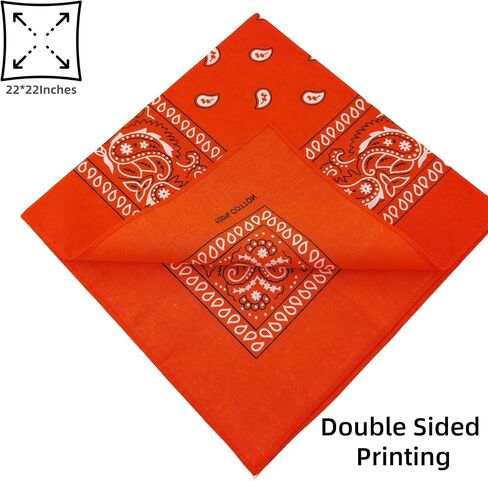 ألوان متنوعة Paisley Cowboy Bandana 12 حزمة للجنسين سميكة بنسبة 100 ٪ من القطن مربع Bandanas وشاح الرأس لفات للرجال النساء in Kuwait