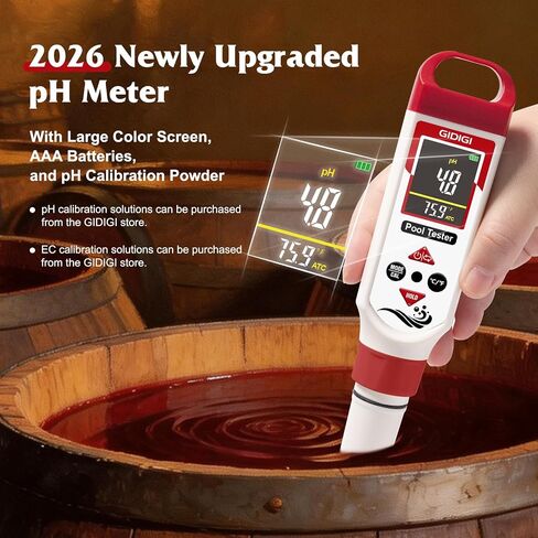 pH Meter Chlorine Tester Digital 7 in 1 Pool Water Tester Kit Salinity Tester for Saltwater Aquarium ORP Meter for Hydroponics Drinking Water Pool Water Tester pH and Chlorine for Pool Spa in Kuwait