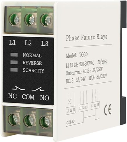 مرحل حماية الطور TG30/TG30S 380V كشف جهد التيار المتردد مع غلاف مثبطات اللهب PC ومؤشر LED للمعدات الصناعية (TG30) in Kuwait