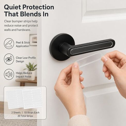 20pcs Clear Silicone Cabinet Door Bumpers, Self-Adhesive Sound Dampening Pads for Furniture Drawers Table Tops, Transparent Protection Strips for Wall & Surface Protection in Kuwait