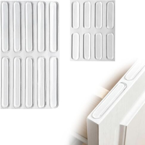18pcs Self Adhesive Wall Bumpers, Door Stoppers, Furniture Bumper, Silencing pad,Anti Collision pad for Quiet Doors Cabinets (Transparent, 2 Size) in Kuwait