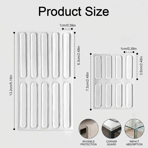 18pcs Self Adhesive Wall Bumpers, Door Stoppers, Furniture Bumper, Silencing pad,Anti Collision pad for Quiet Doors Cabinets (Transparent, 2 Size) in Kuwait