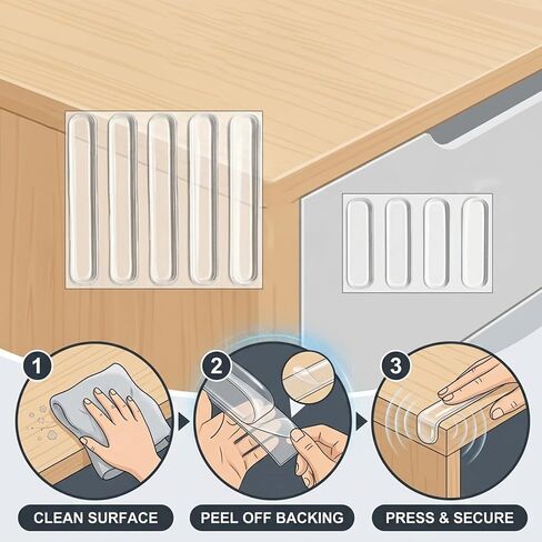 18pcs Self Adhesive Wall Bumpers, Door Stoppers, Furniture Bumper, Silencing pad,Anti Collision pad for Quiet Doors Cabinets (Transparent, 2 Size) in Kuwait