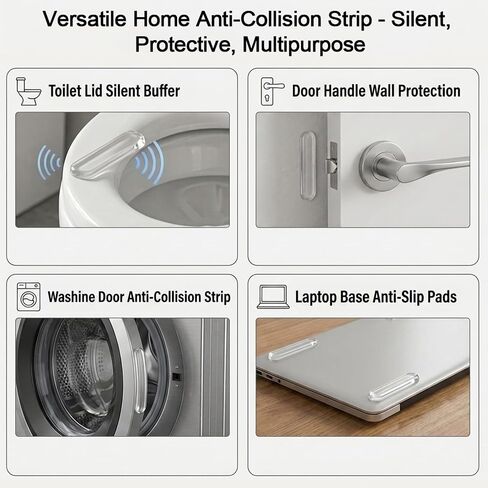 18pcs Self Adhesive Wall Bumpers, Door Stoppers, Furniture Bumper, Silencing pad,Anti Collision pad for Quiet Doors Cabinets (Transparent, 2 Size) in Kuwait