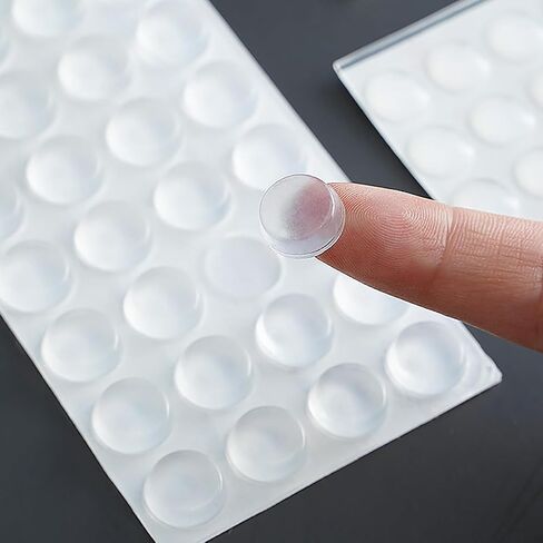 100Pcs Cabinet Door Bumpers Clear Self Adhesive Toilet Silencer Pad | Clear silicone bumpers for cabinet doors and toilets, featuring a self-adhesive back and noise dampening 100pcs pack in Kuwait