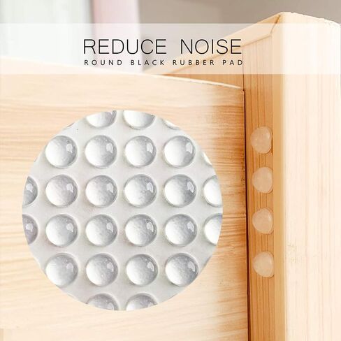 100Pcs Cabinet Door Bumpers Clear Self Adhesive Toilet Silencer Pad | Clear silicone bumpers for cabinet doors and toilets, featuring a self-adhesive back and noise dampening 100pcs pack in Kuwait