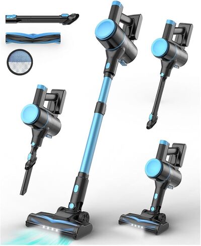 UML0 N8 Cordless Vacuum Cleaner,Lightweight Stick Vacuum with Powerful Suction,2200mAh Battery,40 Mins Runtime, Self-Standing,Rechargeable Vacuum Cleaners for Home Hardwood Floor Pet Hair (Cobalt) in Kuwait