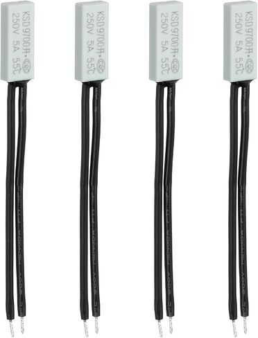 MECCANIXITY 4 قطع KSD9700 ترموستات، 45C مفتاح درجة حرارة N.O مفتوح بشكل طبيعي 250 فولت 5 أمبير واقي مفتاح حراري، وحدة تحكم في درجة الحرارة البلاستيكية in Kuwait