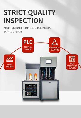 Plastic Bottle Blowing Machine, Commercial Blow Molding Equipment for Large Volume Production, Industrial Bottle Manufacturing System with Adjustable Settings for Multiple Sizes Ideal for Factory Use in Kuwait