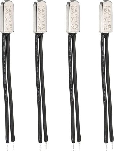 MECCANIXITY 4pcs KSD9700 Thermostat, 75C Normally Close N.C Temperature Switch 250V 5A Thermal Switch Protector, Metal Temperature Controller in Kuwait