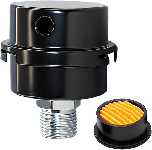 Air Compressor Silencer Filter, 1/2" Thread,20mm Metal Noise Muffler, Replacement Intake Filter Replacement for Generators, Blowers, Exhaust Ports, Air Compressor Parts in Kuwait