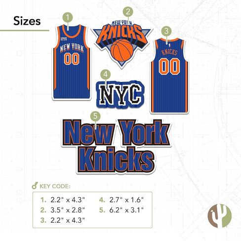 ملصق Desert Cactus New York Knicks ملصق من الفينيل مرخص رسميًا من NY NBA وزجاجة مياه للكمبيوتر المحمول ودفتر قصاصات السيارة مقاس 11 × 8.5 ورقة (إصدار المدينة 2023) in Kuwait