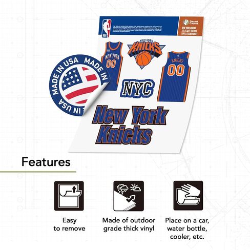 ملصق Desert Cactus New York Knicks ملصق من الفينيل مرخص رسميًا من NY NBA وزجاجة مياه للكمبيوتر المحمول ودفتر قصاصات السيارة مقاس 11 × 8.5 ورقة (إصدار المدينة 2023) in Kuwait