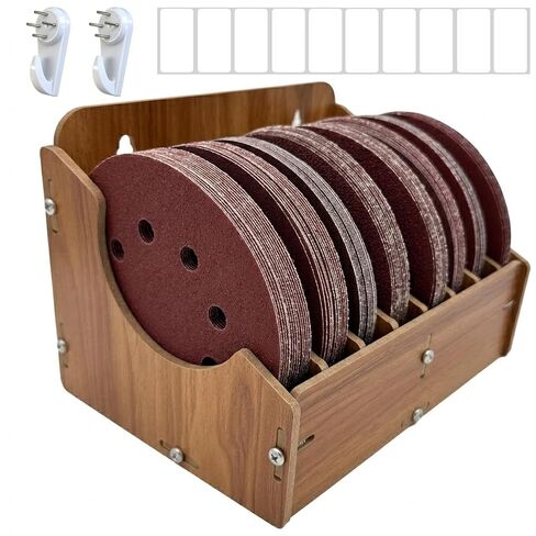8-Tier Sandpaper Organizer Fit for Sanding Discs 5 Inch, Sandpaper Storage Holder, Woodworking Tool Box Organizers and Storage Rack (Excluding Sandpaper), 1 Pack in Saudi Arabia