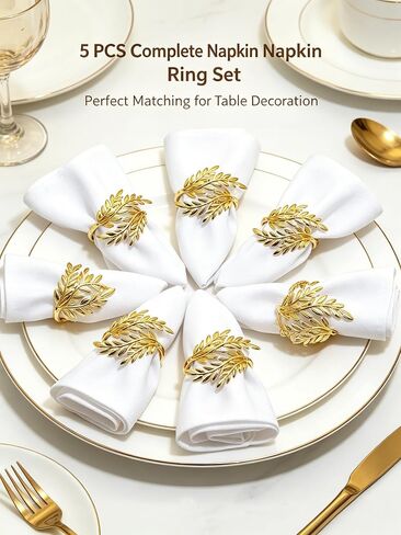 Gold Napkin Ring Wheat Sheaf Napkin Holder for Wedding Party Dinner Table Decoration Single Metal Napkin Ring for Formal Dining Room Restaurant Banquet Home Kitchen Rustic Farmhouse Style in Kuwait