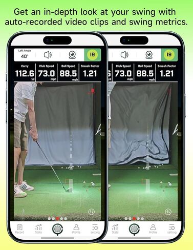 Portable Golf Launch Monitor & Simulator, Mobile Launch Monitor for Golf Swing Analysis,Simulators for Home ，Training & Swing Analyzer, 3D Driving Range, 3D Trajectory& Video Record for iOS/Android in Kuwait