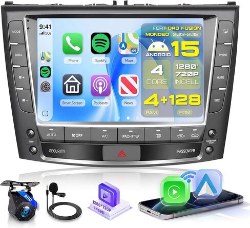 4G+64G Android 15 راديو السيارة ستيريو لكزس IS250 2006-2012، Sellrich 9 بوصة 1280×720 Incell شاشة تعمل باللمس راديو CarPlay اللاسلكي وAndroid Auto، DSP، WiFi، GPS، كاميرا احتياطية، SWC، أداة التوصيل والتشغيل in Kuwait