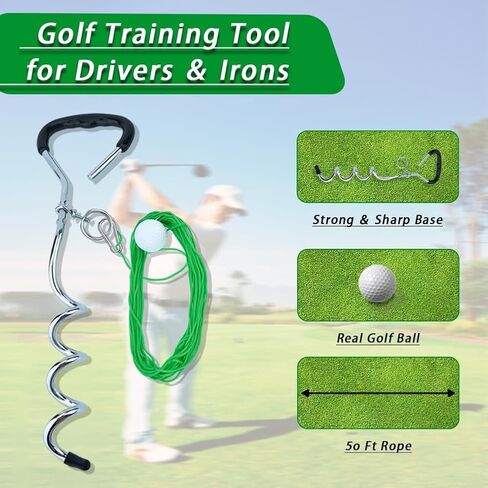 Golf Training Tool,Practice Tool in The Backyard with A Golf Ball & 50 Feet Ball Tavel, Golf Rope Swing Trainer for Improving Swing Form & Accuracy in Kuwait