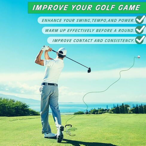 Golf Training Tool,Practice Tool in The Backyard with A Golf Ball & 50 Feet Ball Tavel, Golf Rope Swing Trainer for Improving Swing Form & Accuracy in Kuwait