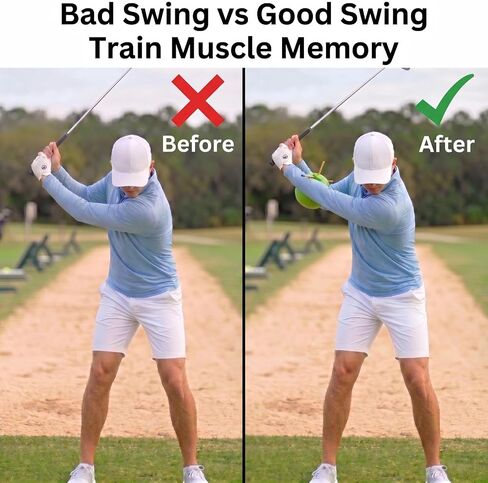 Golf Training Aid, Swing Trainer Ball, Arm Connection & Posture Correction | Swing Mechanics & Instant Feedback, Premium Foam Builds Muscle Memory, Putting, Chipping & Full Swings, All Skill Levels in Kuwait