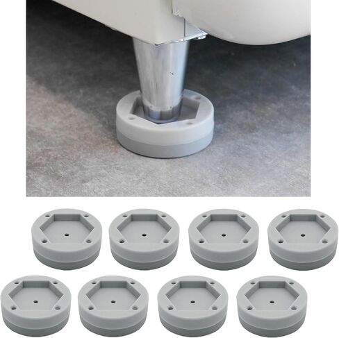 [What'sUp?] Anti Vibration Pads for Washing Machine- Washer Dryer Noise Reduction& Shock Absorbing Rubber Feet - Heavy Duty Anti-Slip Pads for Furniture, Appliances, and Equipment- 8 Pack for Home Use in Kuwait