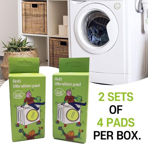 [What'sUp?] Anti Vibration Pads for Washing Machine- Washer Dryer Noise Reduction& Shock Absorbing Rubber Feet - Heavy Duty Anti-Slip Pads for Furniture, Appliances, and Equipment- 8 Pack for Home Use in Kuwait
