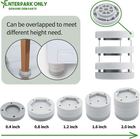 [What'sUp?] Anti Vibration Pads for Washing Machine- Washer Dryer Noise Reduction& Shock Absorbing Rubber Feet - Heavy Duty Anti-Slip Pads for Furniture, Appliances, and Equipment- 8 Pack for Home Use in Kuwait