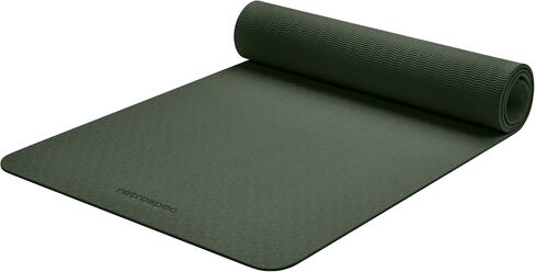 Retrospec Zuma Yoga Mat 6mm Thick Non-Slip TPE Exercise Mat | Cushioned Workout Mat for Yoga Pilates and Home Stretching | 72 x 24 with Carrying Strap in Kuwait
