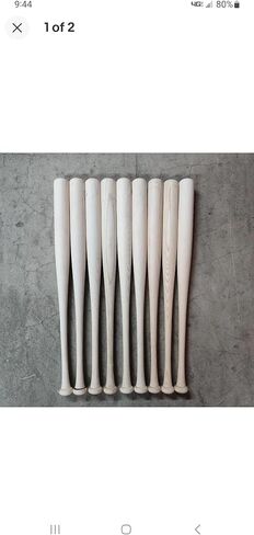 9 Pack 30" Wood Baseball Bats Blem Cage and Craft Mix in Kuwait