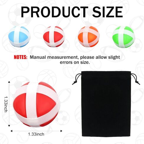 Sticky Balls for Fabric Dart Board,1.33" Non-Toxic Hook and Loop Wiffle Golf Balls,Safe Alternative to Darts for Indoor Outdoor Throwing Play,Party Family Toys with Storage Bag in Kuwait