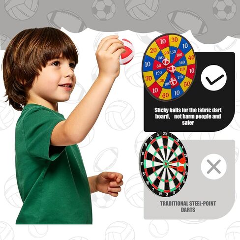 Sticky Balls for Fabric Dart Board,1.33" Non-Toxic Hook and Loop Wiffle Golf Balls,Safe Alternative to Darts for Indoor Outdoor Throwing Play,Party Family Toys with Storage Bag in Kuwait